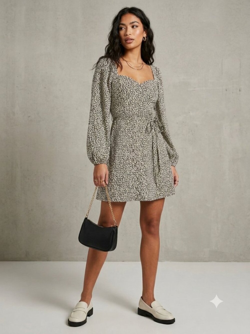 ASOS Women's Size 6 (UK 10) Cream Animal Print Milkmaid Corset Mini Dress